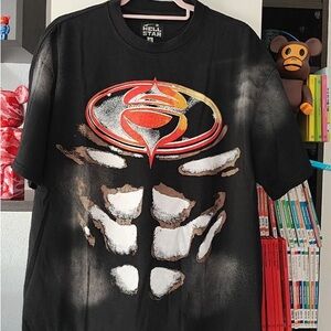 Black Graphic Hellstar!T-Shirt with Bold Design